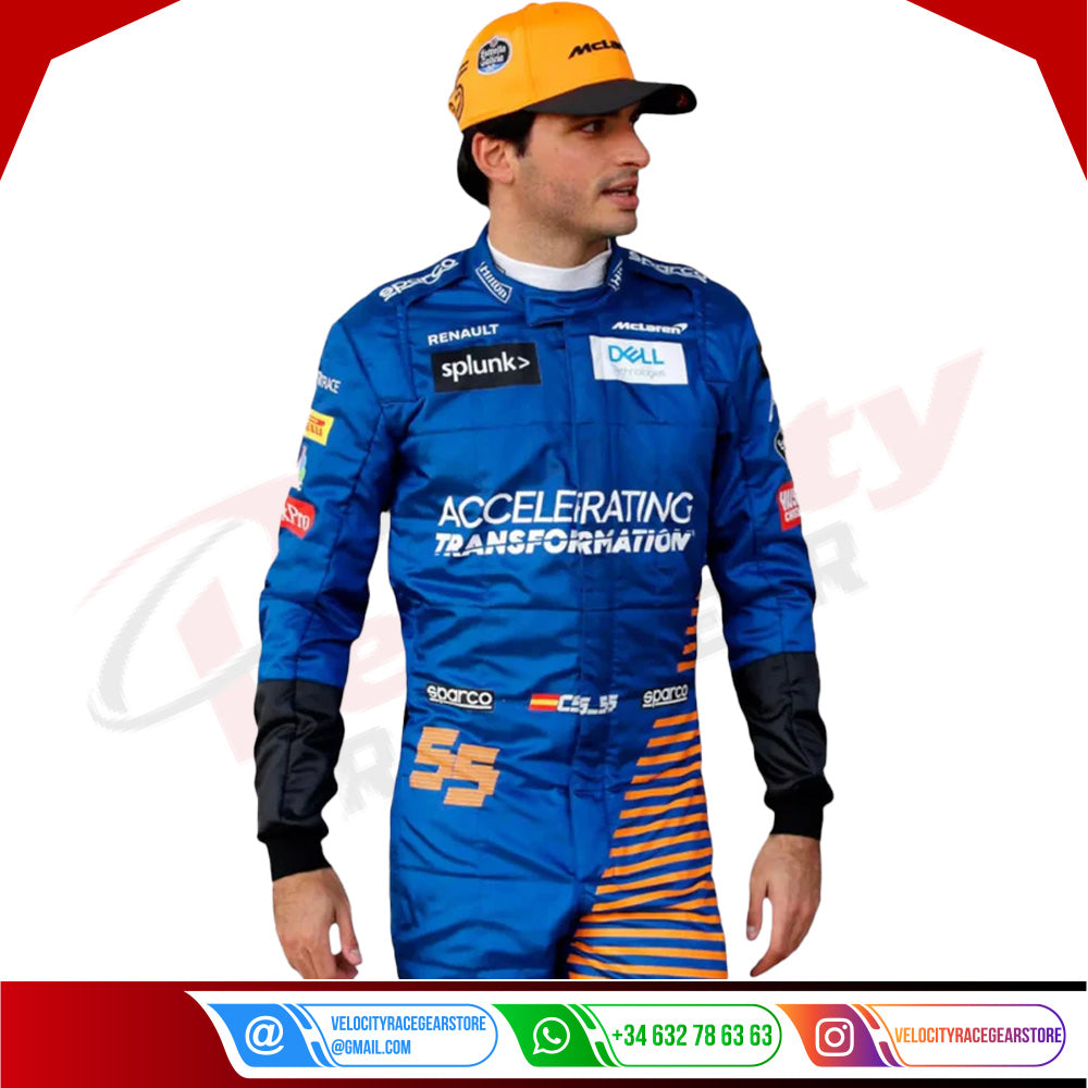 2020 Carlos Sainz McLaren Formula 1 Racing Suit - Velocity Racegear-2020 Carlos Sainz McLaren Formula 1 Racing Suit KIDS - Velocity Racegear-F1 Racing Suit