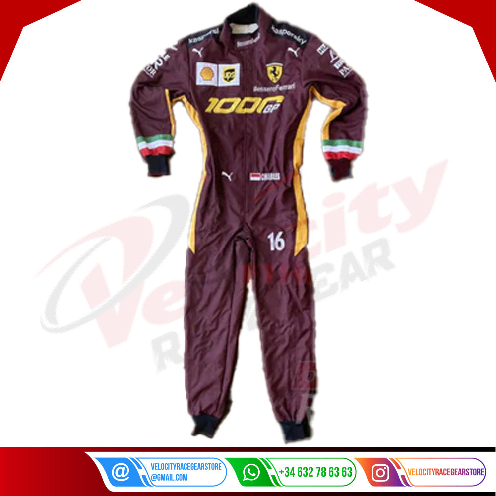 2020 Charles Leclerc Ferrari 1000 GP F1 Embroidered Racing suit - Velocity Racegear-2020 Charles Leclerc Ferrari 1000 GP F1 Embroidered Racing suit - Velocity Racegear-F1 Racing Suit
