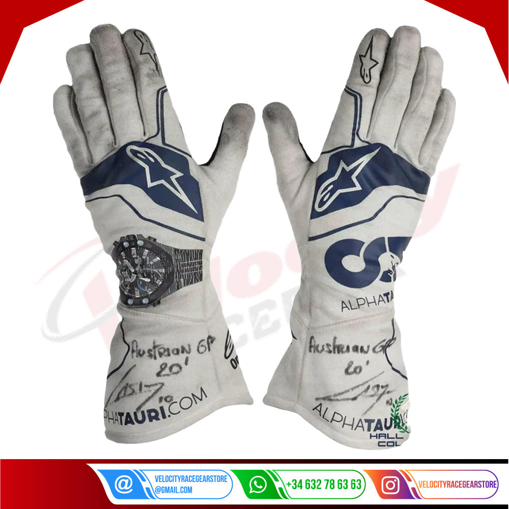 2020 Pierre Gasly AlphaTauri Scuderia F1 Racing Gloves - Velocity Racegear-2020 Pierre Gasly AlphaTauri Scuderia F1 Racing Gloves - Velocity Racegear-F1 Gloves