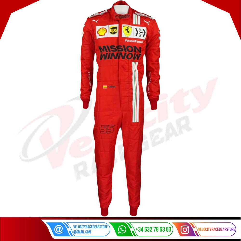 2021 Carlos Sainz Race Scuderia Ferrari F1 Suit - Velocity Racegear-2021 Carlos Sainz Race Scuderia Ferrari F1 Suit KIDS - Velocity Racegear-F1 Racing Suit
