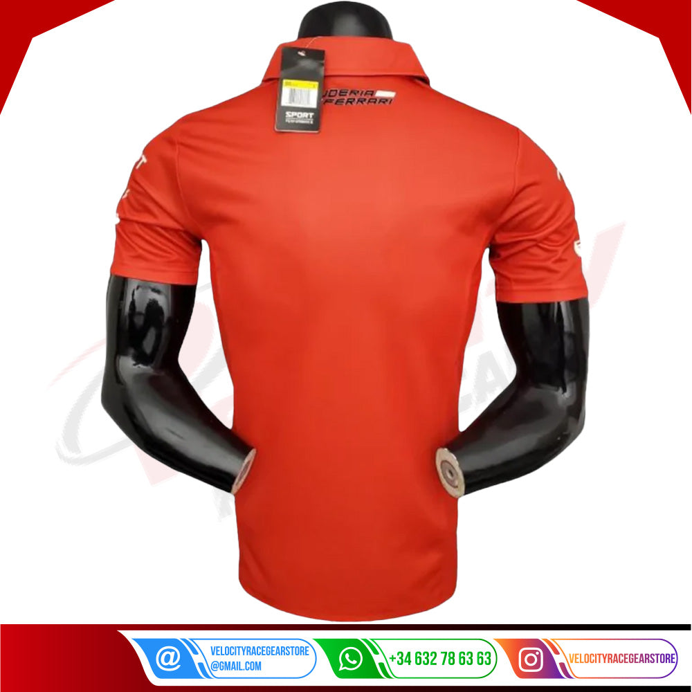 2021 Ferrari Formula One Racing Polo Zipper Shirt - Velocity Racegear-2021 Ferrari Formula One Racing Polo Zipper Shirt - Velocity Racegear-F1 Polo Shirts
