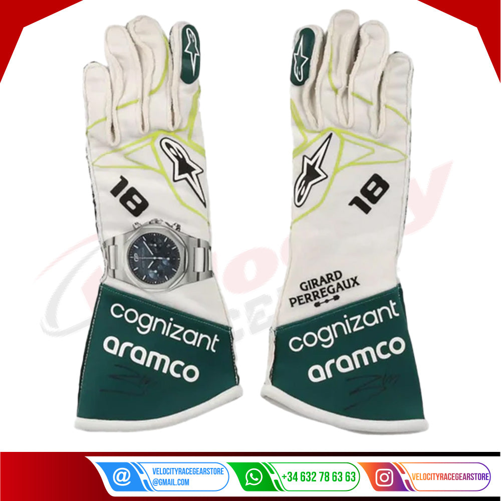 2022 LANCE STROLL F1 RACE GLOVES - Velocity Racegear-2022 LANCE STROLL F1 RACE GLOVES - Velocity Racegear-F1 Gloves