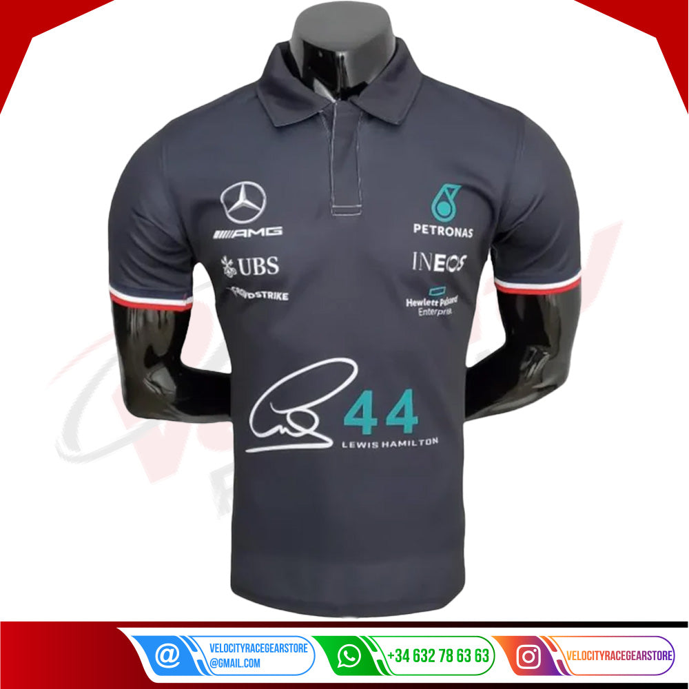 2022 Mercedes Lewis Hamilton F1 Polo Shirt - Velocity Racegear-2022 Mercedes Lewis Hamilton F1 Polo Shirt - Velocity Racegear-F1 Polo Shirts