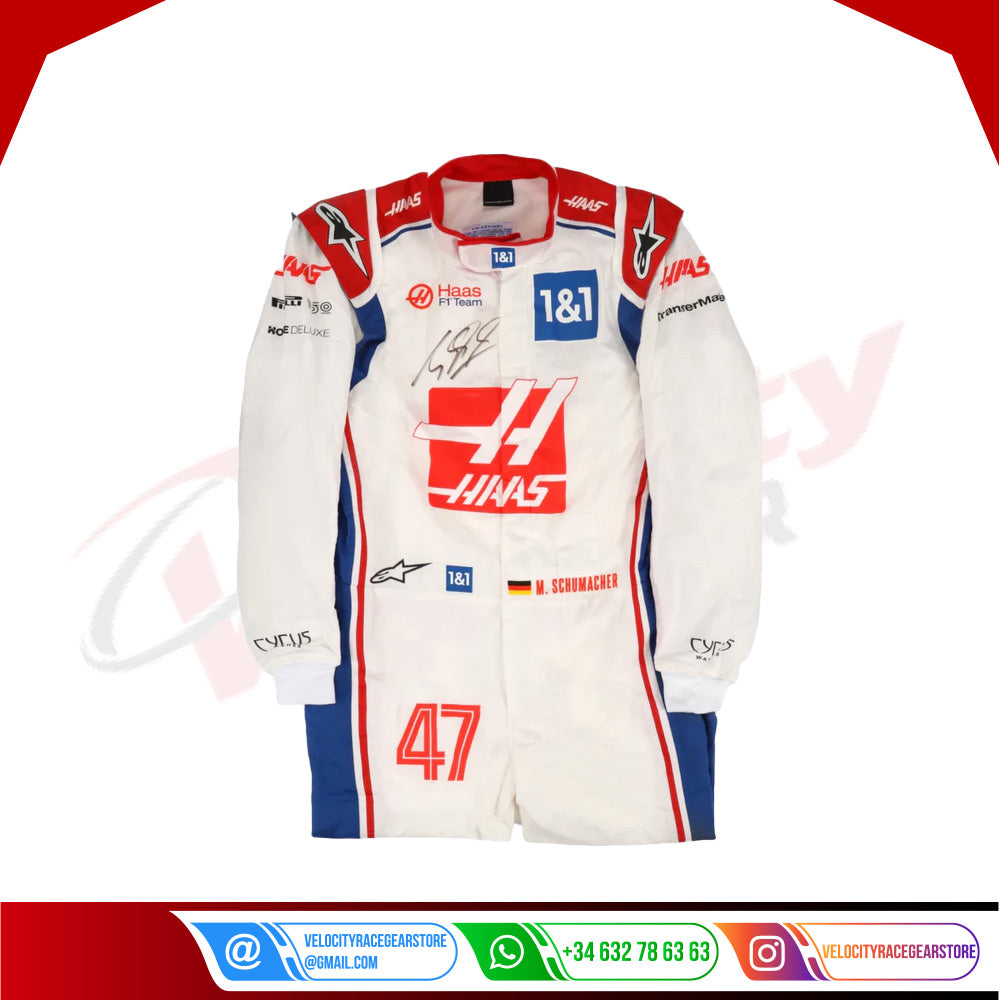 2022 Mick Schumacher Haas F1 Team Replica Race Suit - Velocity Racegear-2022 Mick Schumacher Haas F1 Team Replica Race Suit - Velocity Racegear-F1 Racing Suit