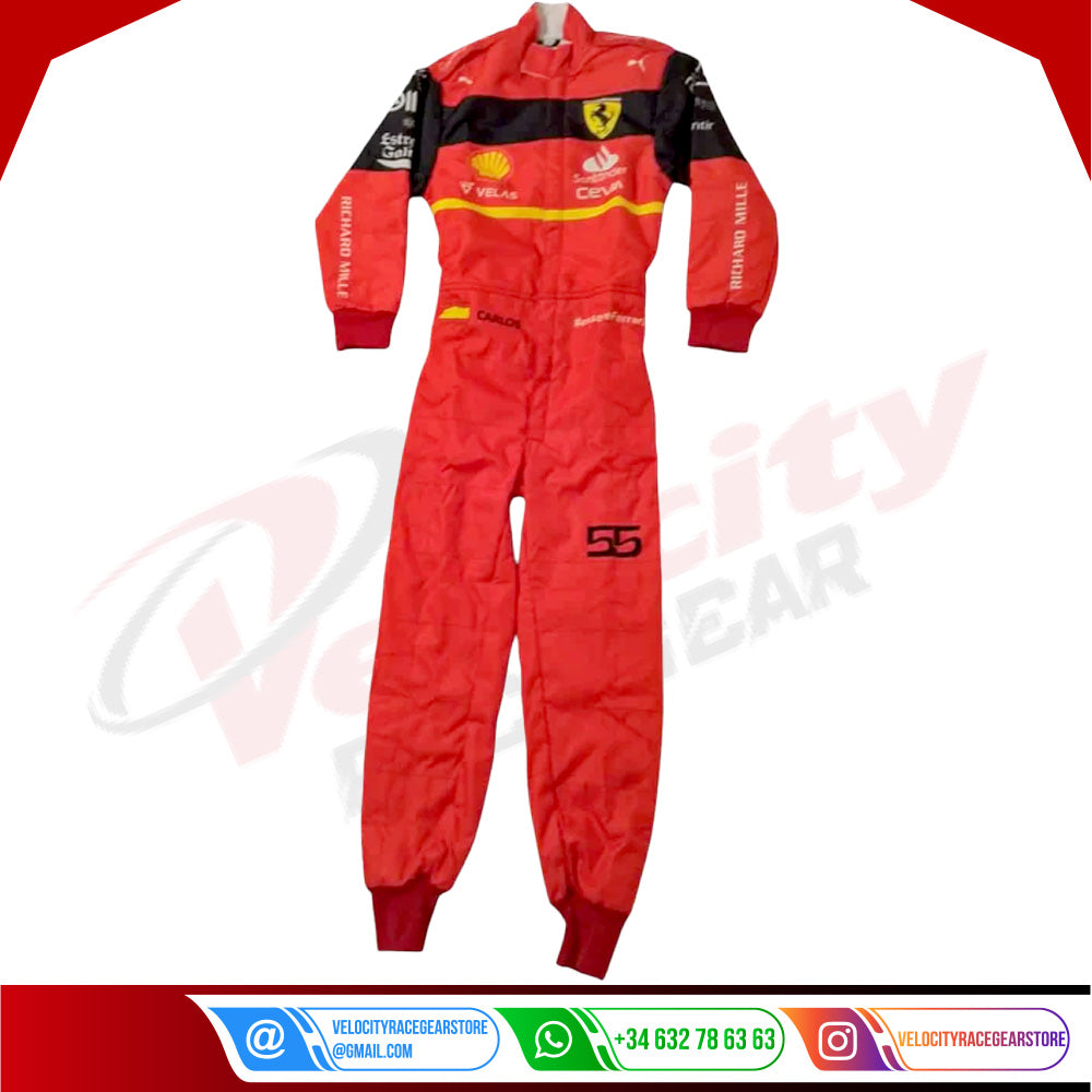 2022 Scuderia Ferrari Carlos Sainz F1 Race Suit - Velocity Racegear-2022 Scuderia Ferrari Carlos Sainz F1 Race Suit - Velocity Racegear-F1 Racing Suit