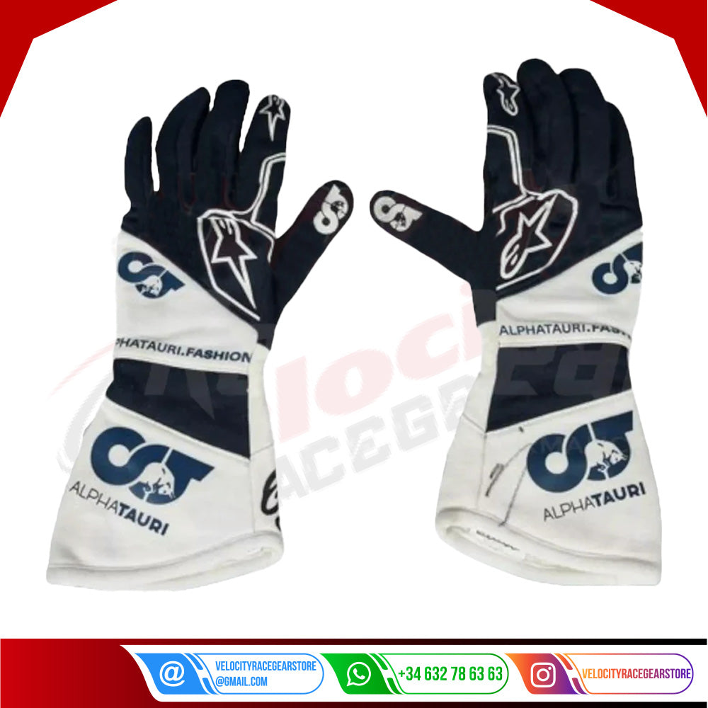 2022 Yuki Tsunoda Scuderia AlphaTauri F1 Race gloves - Velocity Racegear-2022 Yuki Tsunoda Scuderia AlphaTauri F1 Race gloves - Velocity Racegear-F1 Gloves