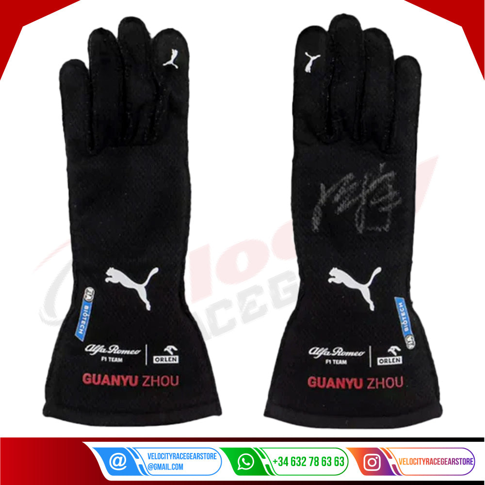 2022 ZHOU GUANYU FORMULA 1 RACE GLOVES - SINGAPORE GP - Velocity Racegear-2022 ZHOU GUANYU FORMULA 1 RACE GLOVES - SINGAPORE GP - Velocity Racegear-F1 Gloves