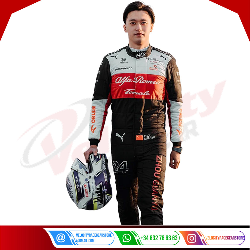 2022 Zhou Guanyu Alfa Romeo F1 Team Race Suit - Velocity Racegear-2022 Zhou Guanyu Alfa Romeo F1 Team Race Suit KIDS - Velocity Racegear-F1 Racing Suit
