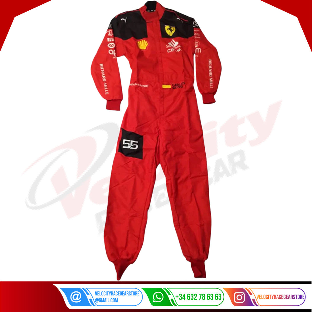 2023 Carlos Sainz Race Scuderia Ferrari F1 Race Suit - Velocity Racegear-2023 Carlos Sainz Race Scuderia Ferrari F1 Race Suit - Velocity Racegear-F1 Racing Suit
