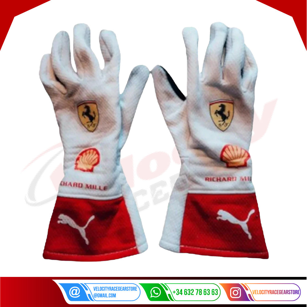2023 Charles Leclerc Ferrari F1 Race Gloves -MONACO Gp - Velocity Racegear-2023 Charles Leclerc Ferrari F1 Race Gloves -MONACO Gp - Velocity Racegear-F1 Gloves