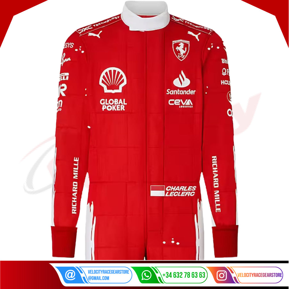 2023 Charles Leclerc Ferrari F1 Race Suit - Velocity Racegear-2023 Charles Leclerc Ferrari F1 Race Suit - Velocity Racegear-F1 Racing Suit