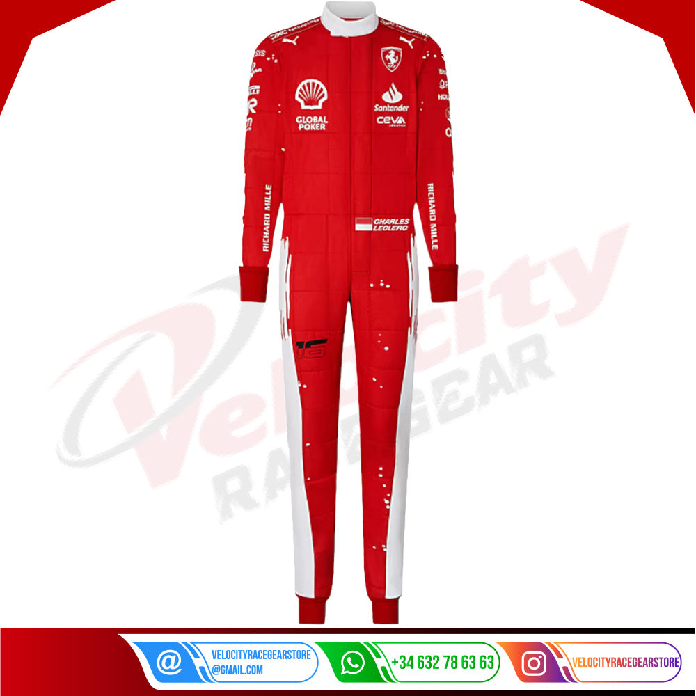 2023 Charles Leclerc Ferrari F1 Race Suit - Velocity Racegear-2023 Charles Leclerc Ferrari F1 Race Suit - Velocity Racegear-F1 Racing Suit