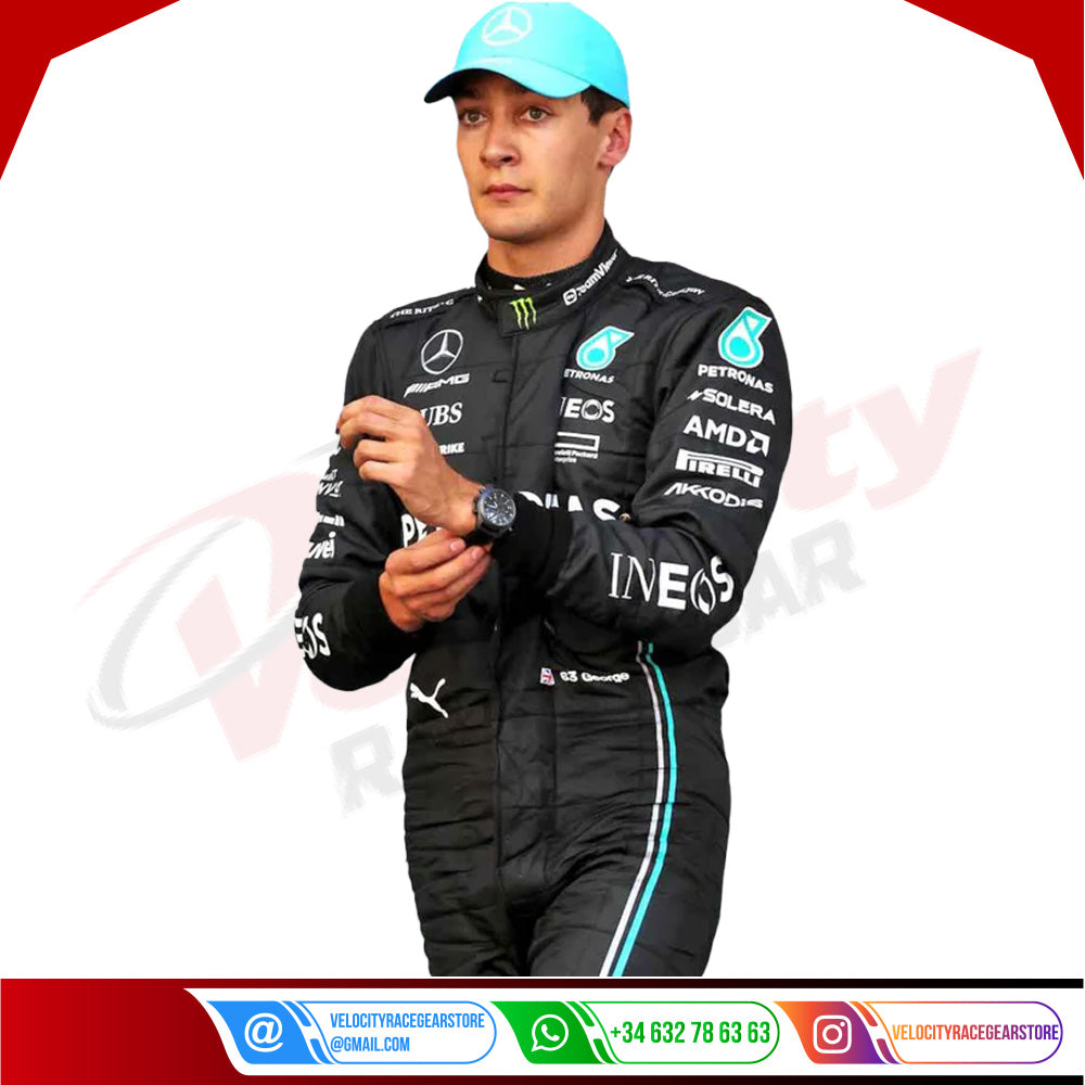 2023 George Russell Mercedes AMG F1 Race Suit - Velocity Racegear-2023 George Russell Mercedes AMG F1 Race Suit - Velocity Racegear-F1 Racing Suit