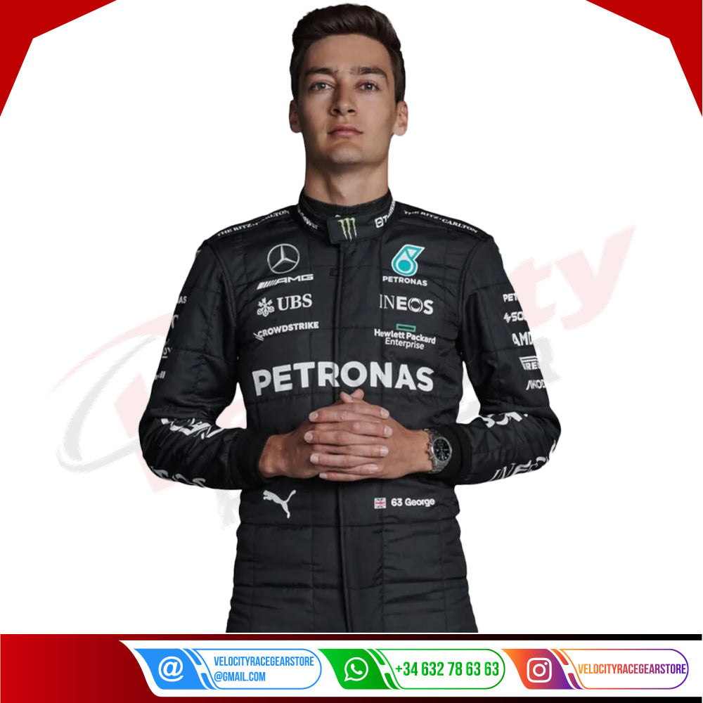 2023 George Russell Mercedes AMG F1 Race Suit - Velocity Racegear-2023 George Russell Mercedes AMG F1 Race Suit - Velocity Racegear-F1 Racing Suit