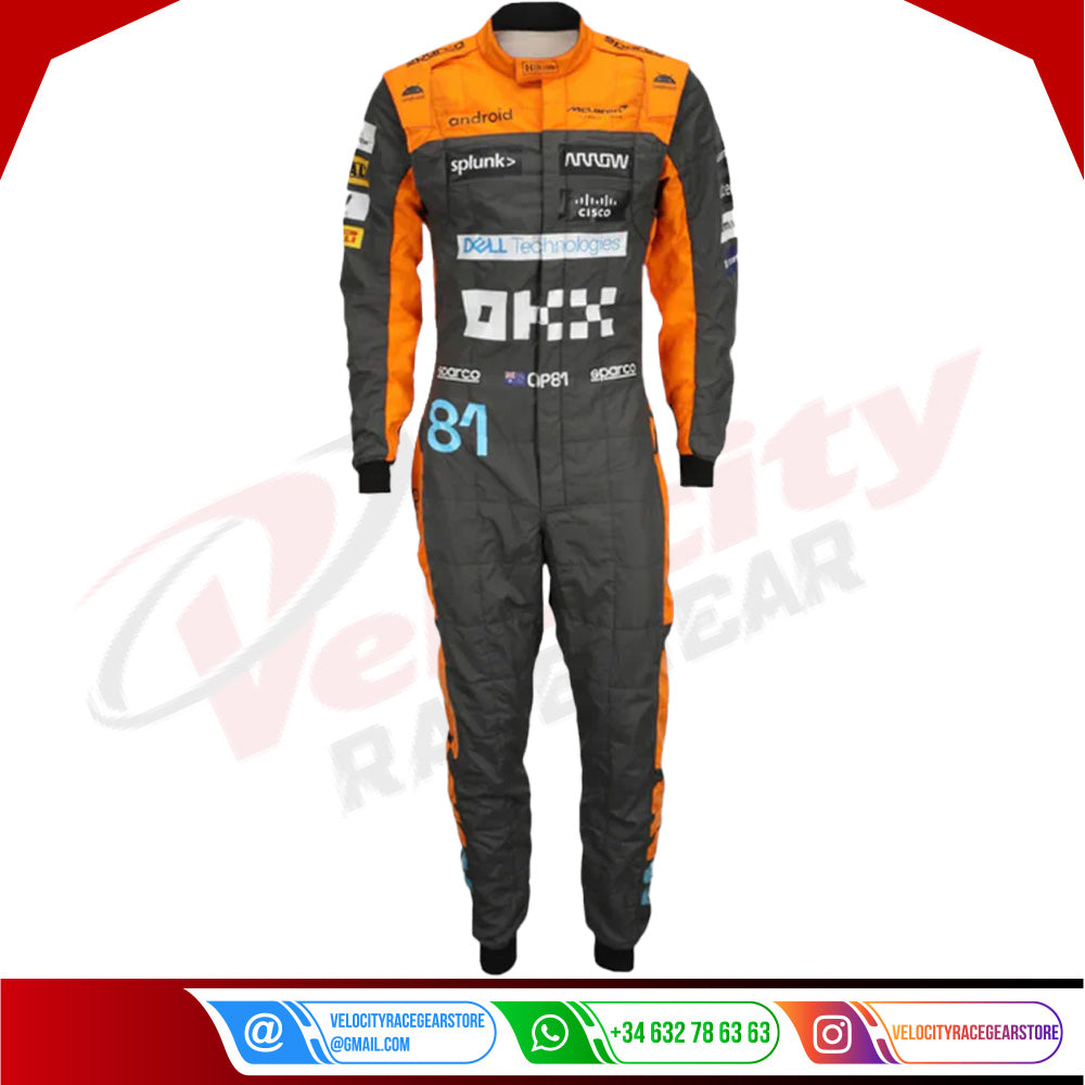 2023 New Oscar Piastri official Replica Race Suit Team McLaren F1 - Velocity Racegear-2023 New Oscar Piastri official Replica Race Suit Team McLaren F1 - Velocity Racegear-F1 Racing Suit