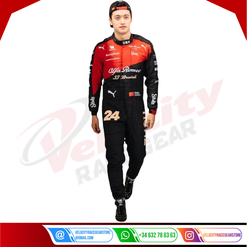2023 Zhou Guanyu Alfa Romeo F1 Race Suit - Velocity Racegear-2023 Zhou Guanyu Alfa Romeo F1 Race Suit KIDS - Velocity Racegear-F1 Racing Suit