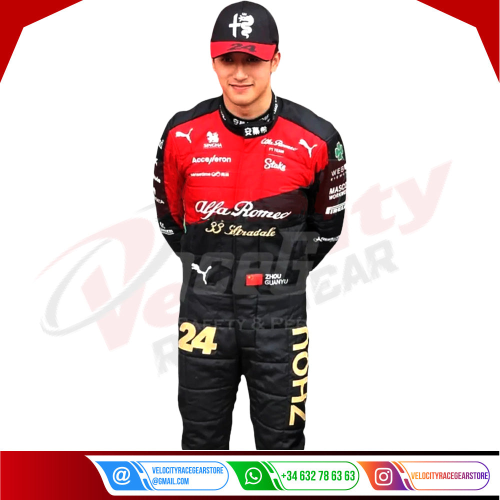 2023 Zhou Guanyu Alfa Romeo F1 Race Suit - Velocity Racegear-2023 Zhou Guanyu Alfa Romeo F1 Race Suit KIDS - Velocity Racegear-F1 Racing Suit
