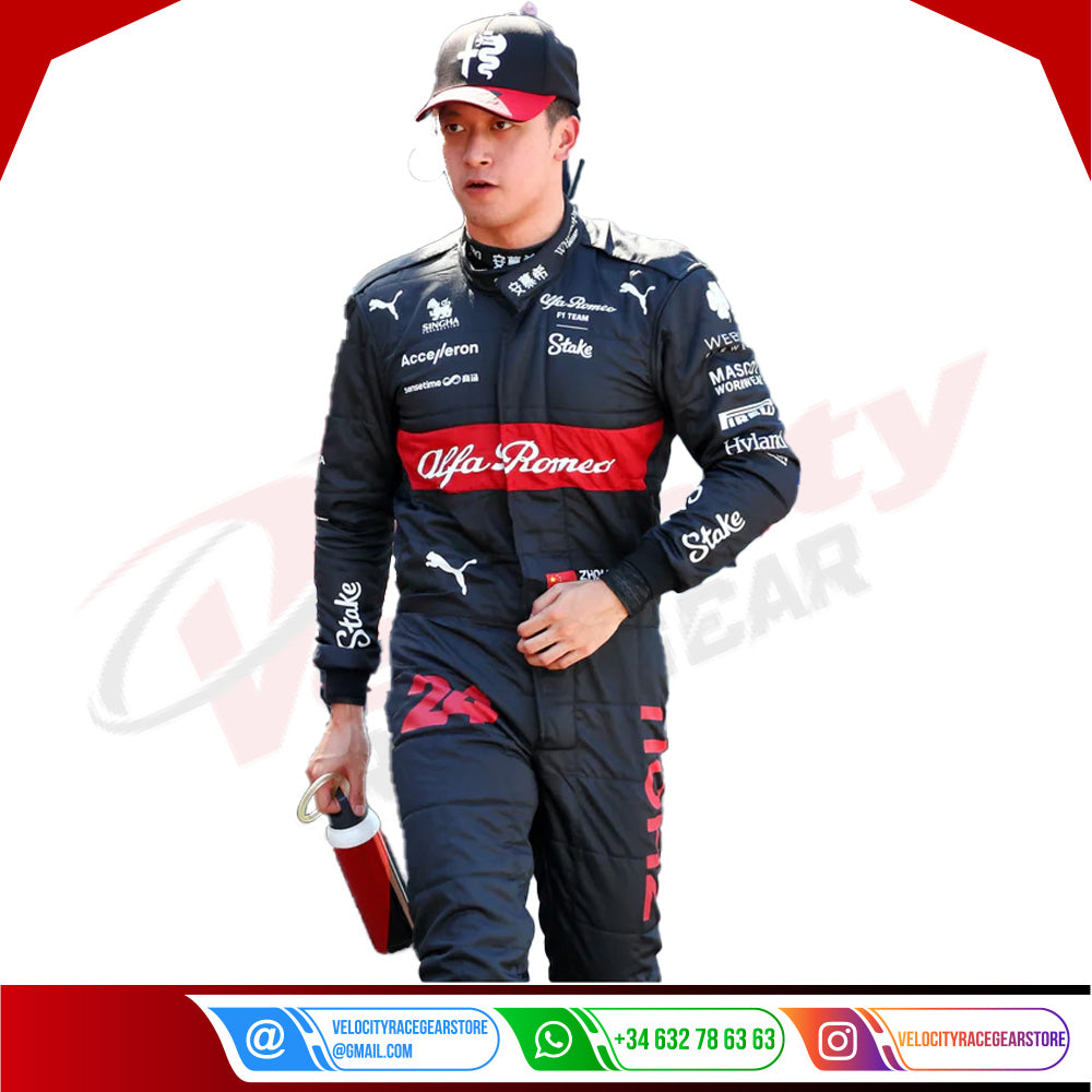 2023 Zhou Guanyu Alfa Romeo F1 Team Stake Replica Race Suit - Velocity Racegear-2023 Zhou Guanyu Alfa Romeo F1 Team Stake Replica Race Suit - Velocity Racegear-F1 Racing Suits