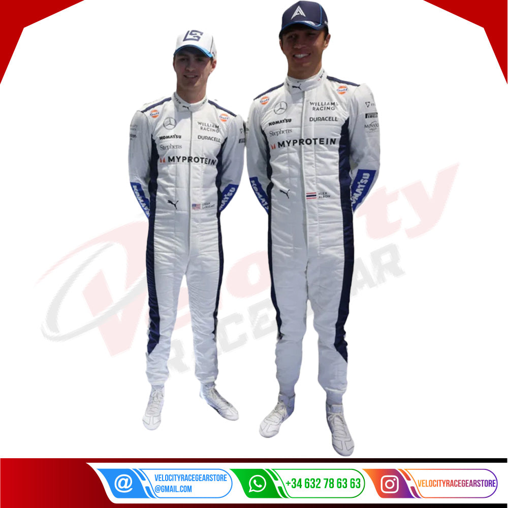 2024 Alex Albon Logan Sargeant Williams F1 Team Race Suit - Velocity Racegear-2024 Alex Albon Logan Sargeant Williams F1 Team Race Suit - Velocity Racegear-F1 Racing Suits