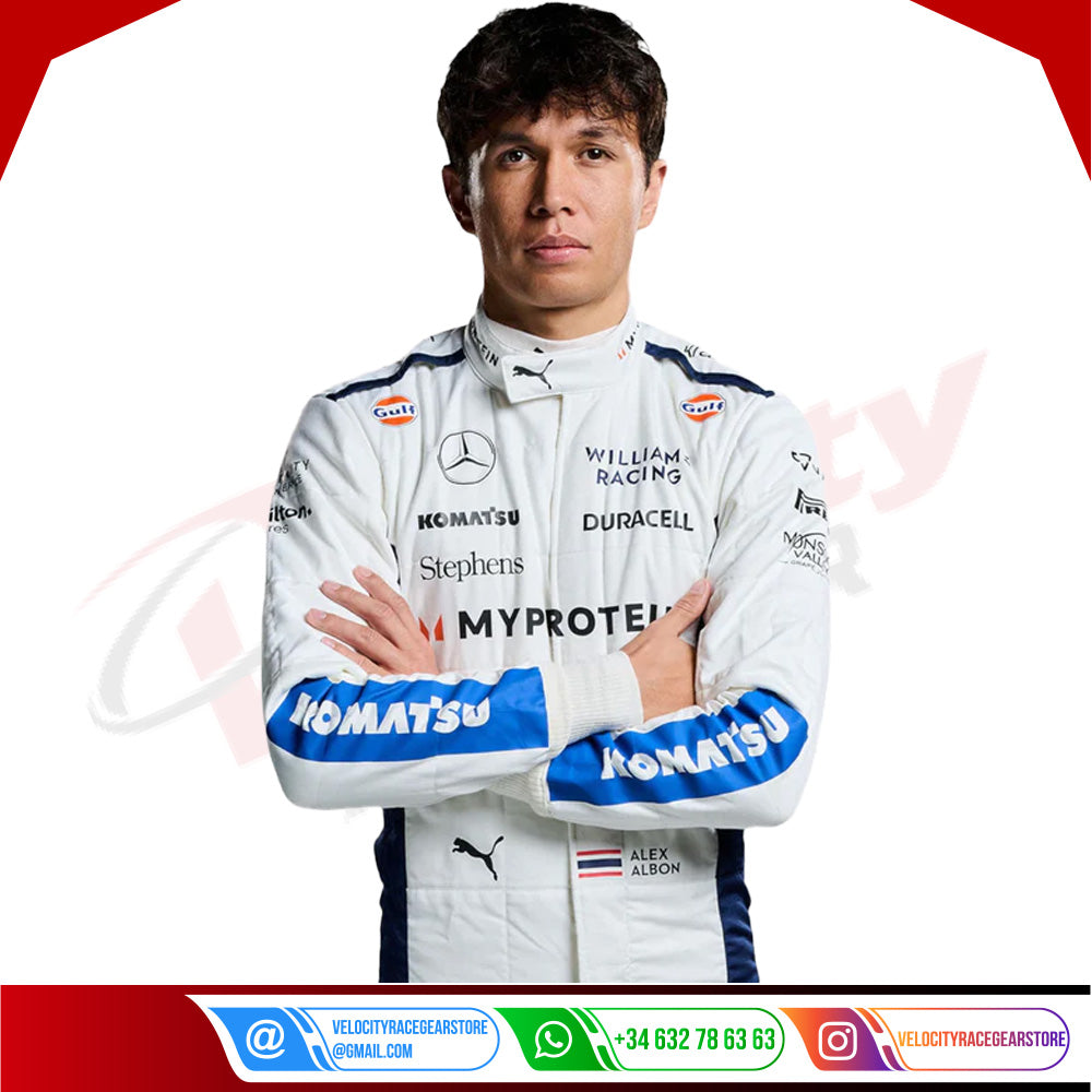 2024 Alex Albon Logan Sargeant Williams F1 Team Race Suit - Velocity Racegear-2024 Alex Albon Logan Sargeant Williams F1 Team Race Suit - Velocity Racegear-F1 Racing Suits