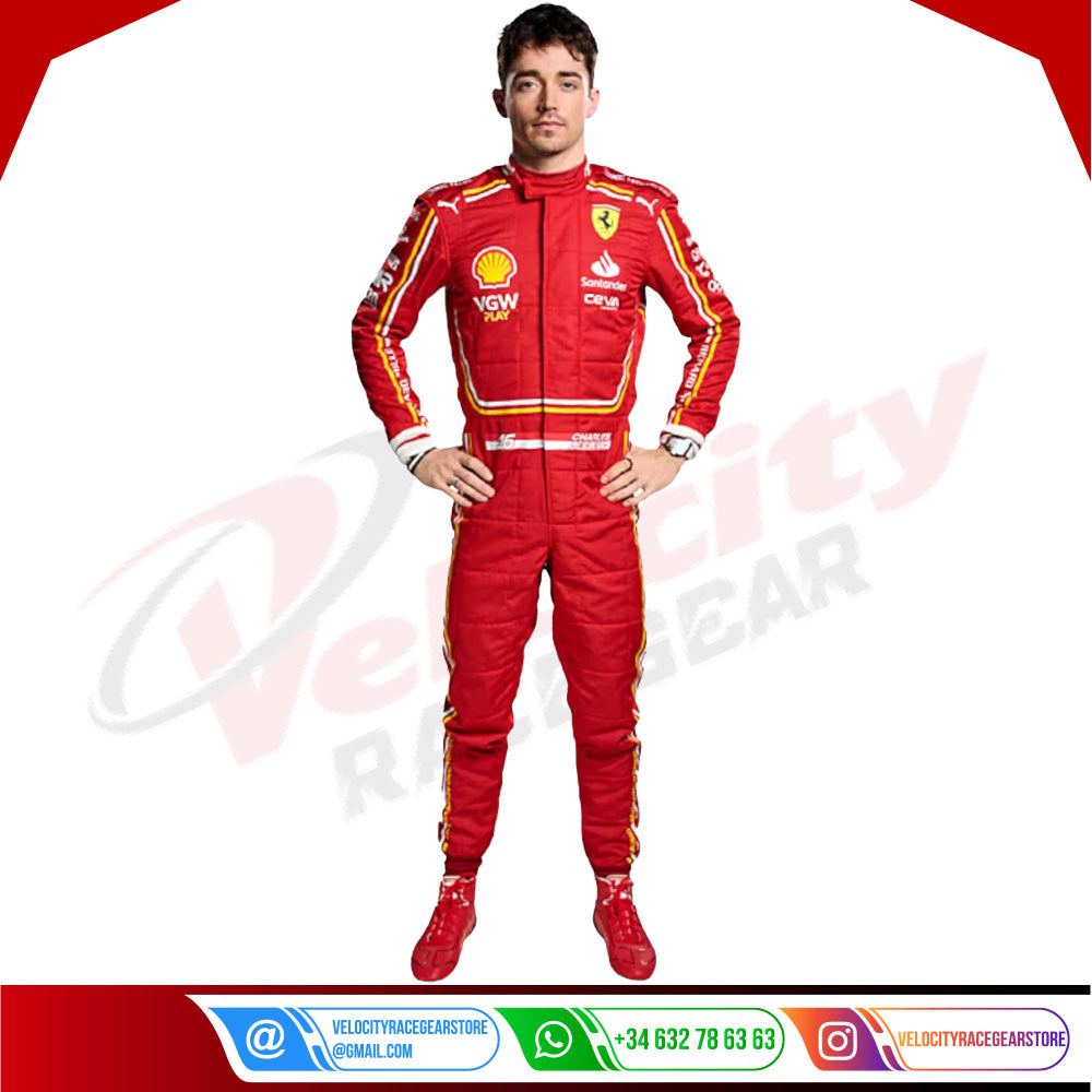 2024 Charles Leclerc Ferrari F1 Race Suit - Velocity Racegear-2024 Charles Leclerc Ferrari F1 Race Suit - Velocity Racegear-F1 Racing Suit