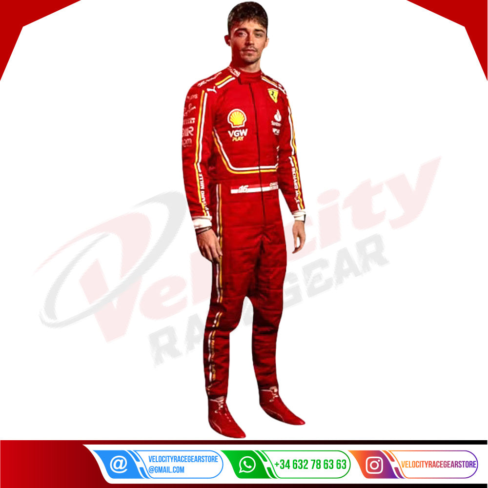 2024 Charles Leclerc Ferrari F1 Race Suit - Velocity Racegear-2024 Charles Leclerc Ferrari F1 Race Suit - Velocity Racegear-F1 Racing Suit