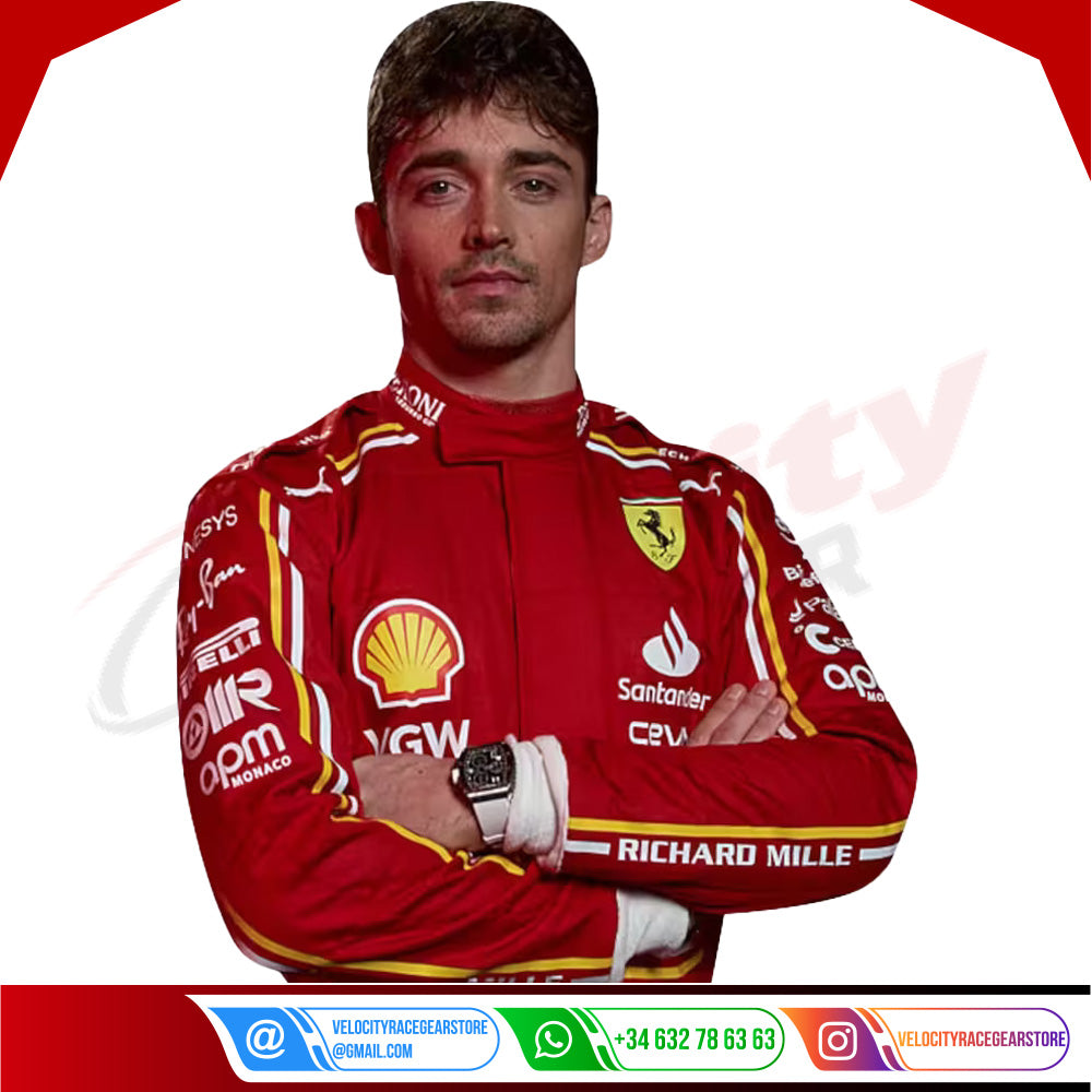 2024 Charles Leclerc Ferrari F1 Race Suit - Velocity Racegear-2024 Charles Leclerc Ferrari F1 Race Suit - Velocity Racegear-F1 Racing Suit