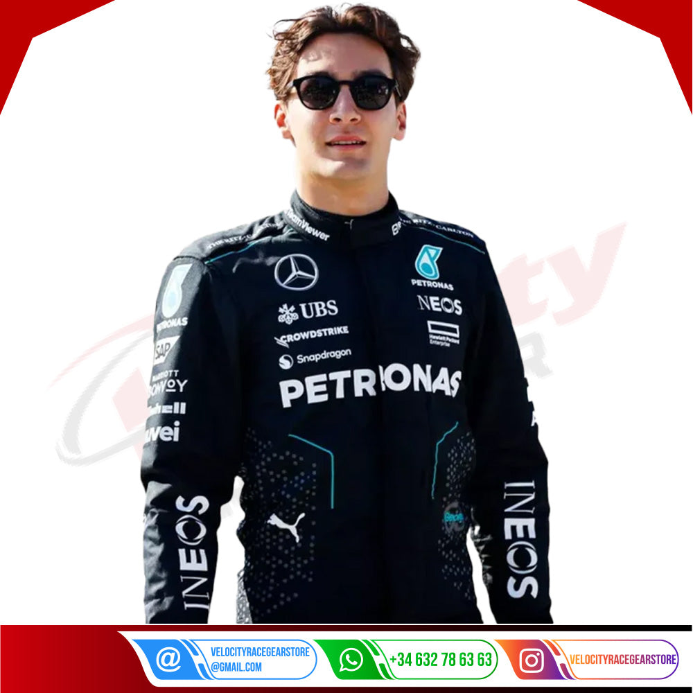 2024 George Russell Mercedes AMG F1 Team Race Suit - Velocity Racegear-2024 George Russell Mercedes AMG F1 Team Race Suit - Velocity Racegear-F1 Racing Suit