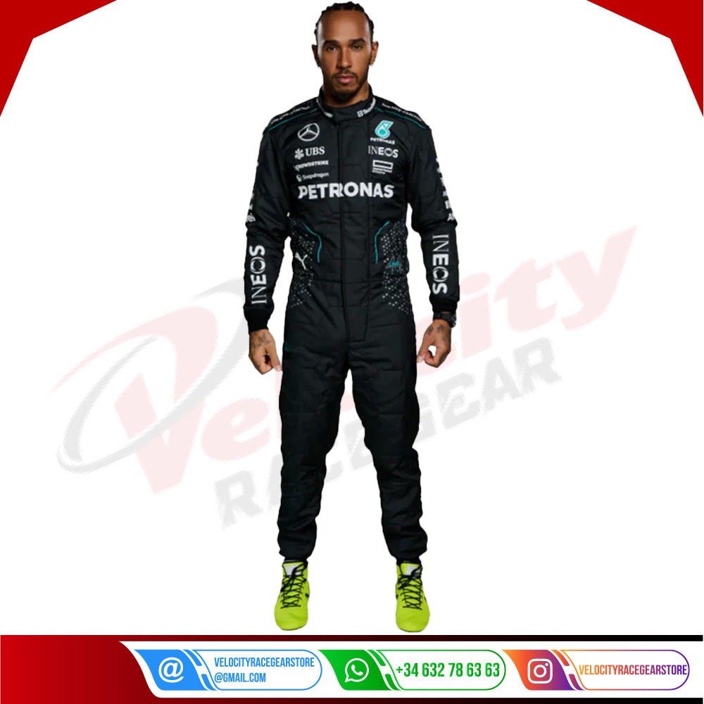 2024 Lewis Hamilton Mercedes AMG F1 Team Suit - Velocity Racegear-2024 Lewis Hamilton Mercedes AMG F1 Team Suit - Velocity Racegear-F1 Racing Suits