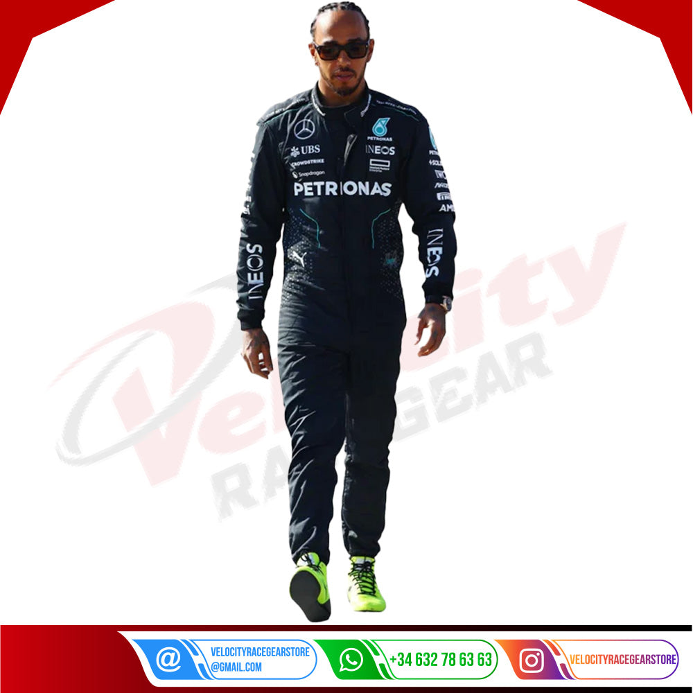 2024 Lewis Hamilton Mercedes AMG F1 Team Suit - Velocity Racegear-2024 Lewis Hamilton Mercedes AMG F1 Team Suit - Velocity Racegear-F1 Racing Suits