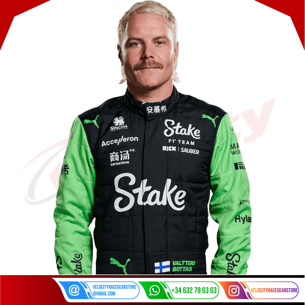 2024 Valtteri Bottas Kick Sauber F1 Team Stake Race Suit - Velocity Racegear-2024 Valtteri Bottas Kick Sauber F1 Team Stake Race Suit - Velocity Racegear-F1 Racing Suit