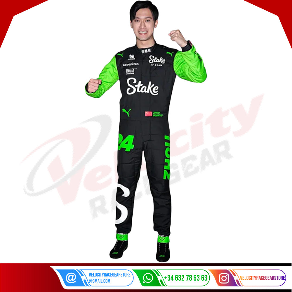 2024 Zhou Guanyu Kick Sauber F1 Team Stake Race Suit - Velocity Racegear-2024 Zhou Guanyu Kick Sauber F1 Team Stake Race Suit KIDS - Velocity Racegear-F1 Racing Suits
