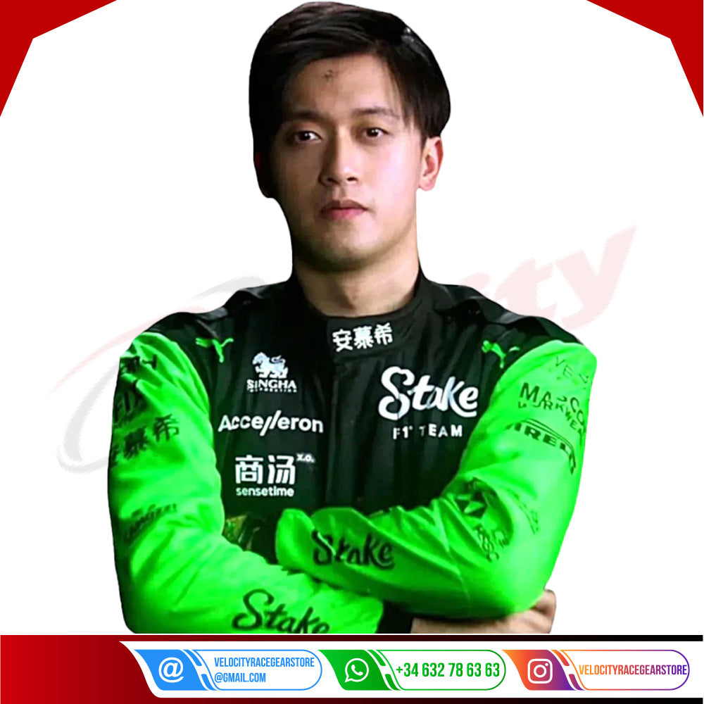 2024 Zhou Guanyu Kick Sauber F1 Team Stake Race Suit - Velocity Racegear-2024 Zhou Guanyu Kick Sauber F1 Team Stake Race Suit KIDS - Velocity Racegear-F1 Racing Suits