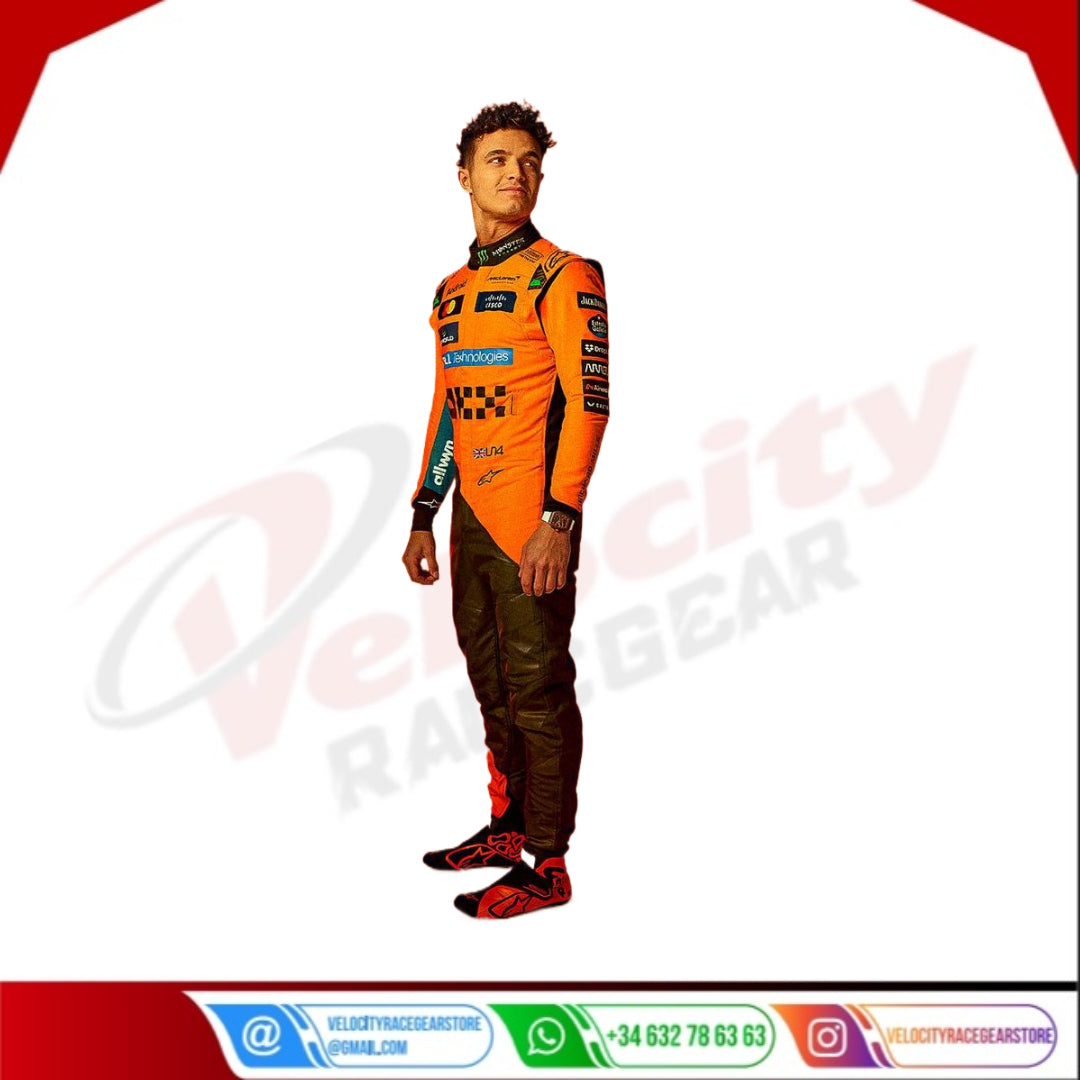 2025 Lando Norris Mclaren F1 Racing Suit - Velocity Racegear-NEW MCLAREN SILVERSTONE OSCAR PIASTRI 2023 F1 TEAM RACE SUIT - Velocity Racegear-F1 Racing Suits
