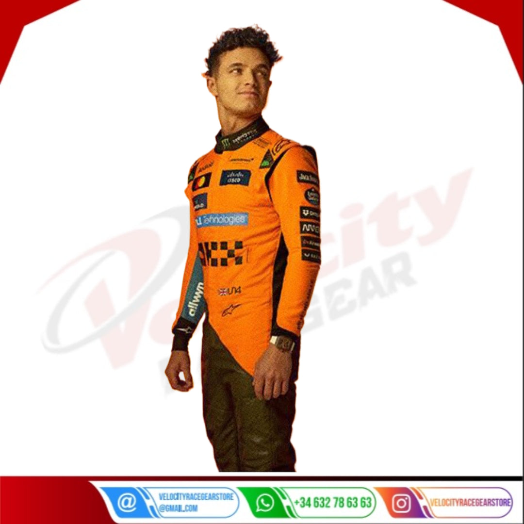 2025 Lando Norris Mclaren F1 Racing Suit - Velocity Racegear-NEW MCLAREN SILVERSTONE OSCAR PIASTRI 2023 F1 TEAM RACE SUIT - Velocity Racegear-F1 Racing Suits