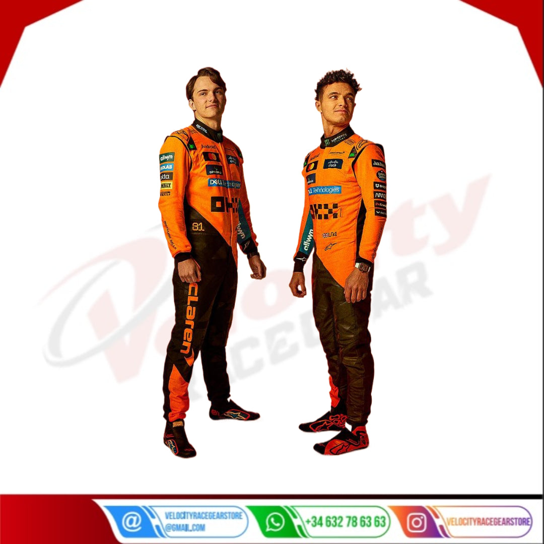 2025 Oscar Piastri Mclaren F1 Racing Suit - Velocity Racegear-NEW MCLAREN SILVERSTONE OSCAR PIASTRI 2023 F1 TEAM RACE SUIT - Velocity Racegear-F1 Racing Suits