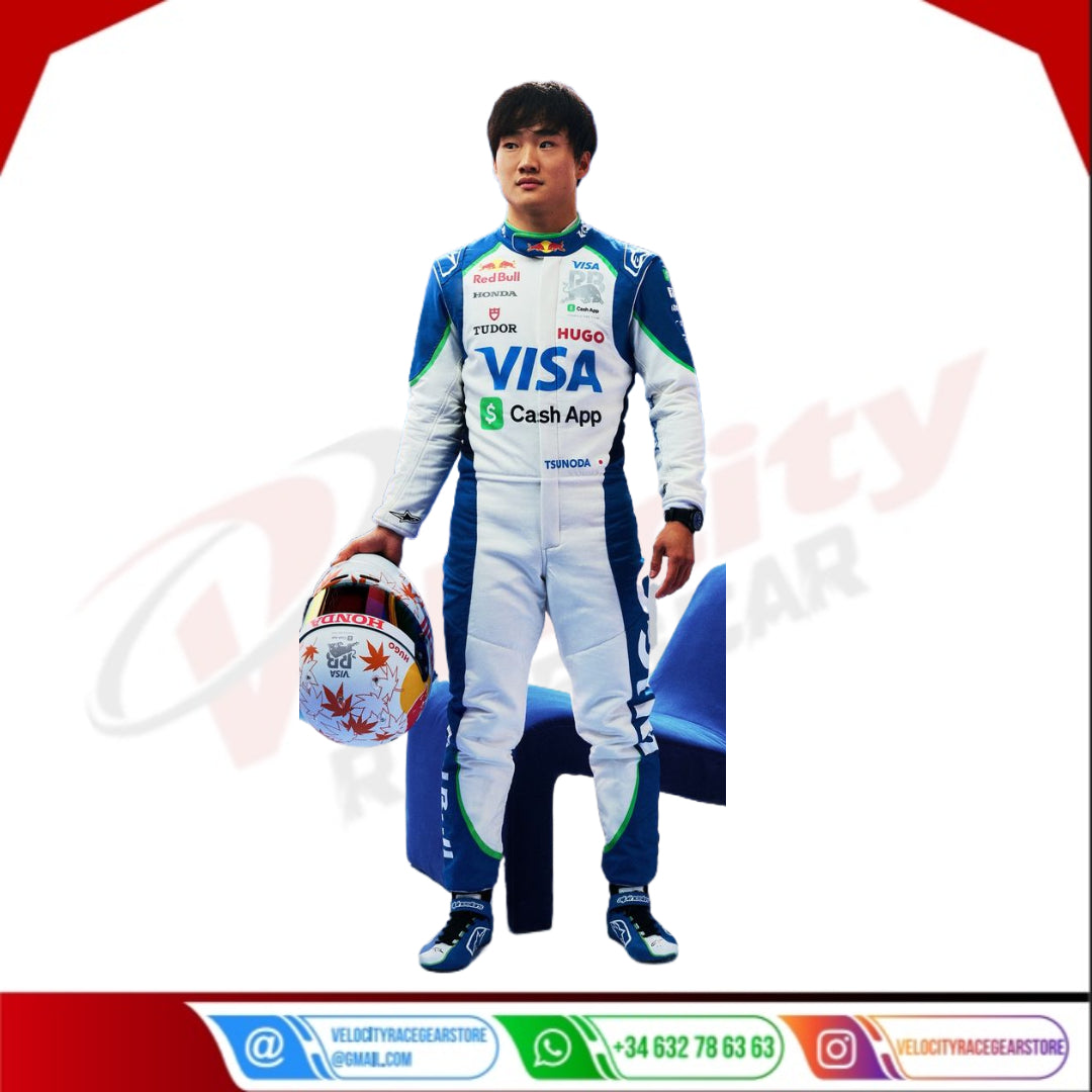 2025 Yuki Tsunoda Visa Cash App RB F1 Racing Suit - Velocity Racegear-null