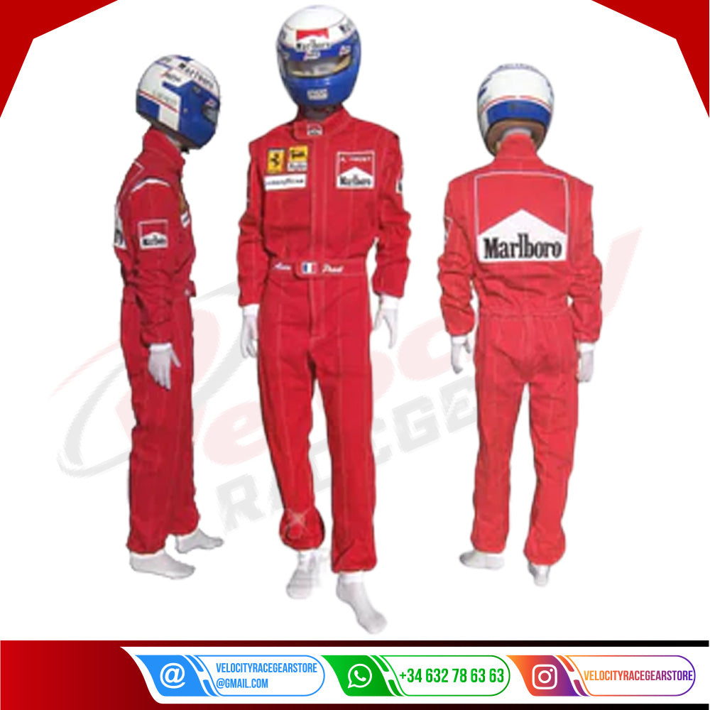 Alain Prost 1990 Ferrari F1 Embroidered Racing Suit - Velocity Racegear-Alain Prost 1990 Ferrari F1 Embroidered Racing Suit - Velocity Racegear-F1 Racing Suits