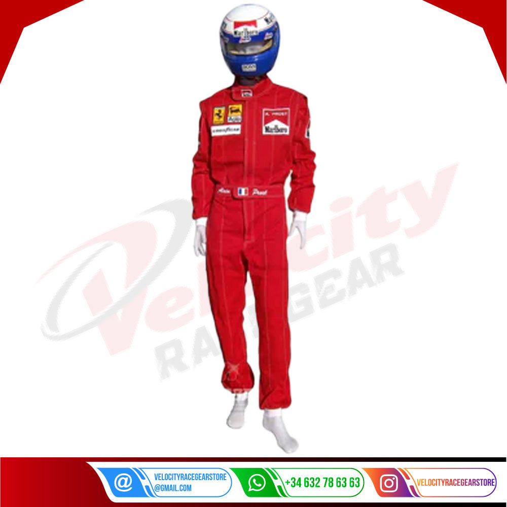 Alain Prost 1990 Ferrari F1 Embroidered Racing Suit - Velocity Racegear-Alain Prost 1990 Ferrari F1 Embroidered Racing Suit - Velocity Racegear-F1 Racing Suits