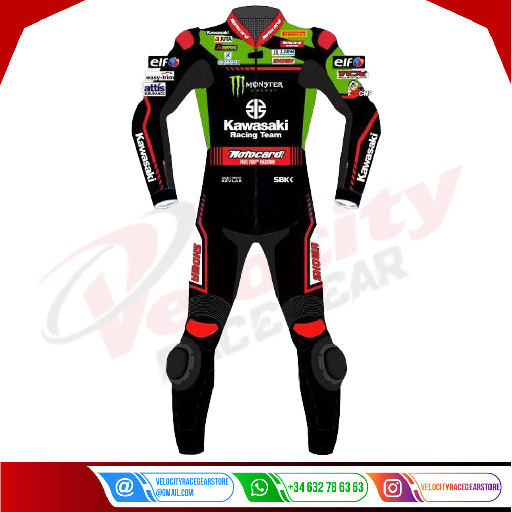 Alex Lowes Leather Racing Suit Kawasaki WSBK 2021 - Velocity Racegear-null