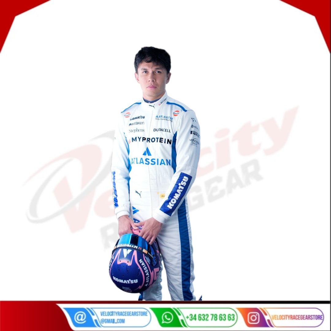 Alexander Albon Williams Racing 2025 f1 Racing Suit - Velocity Racegear-2024 Logan Sargeant Williams F1 Team Race Suit KIDS - Velocity Racegear-F1 Racing Suits
