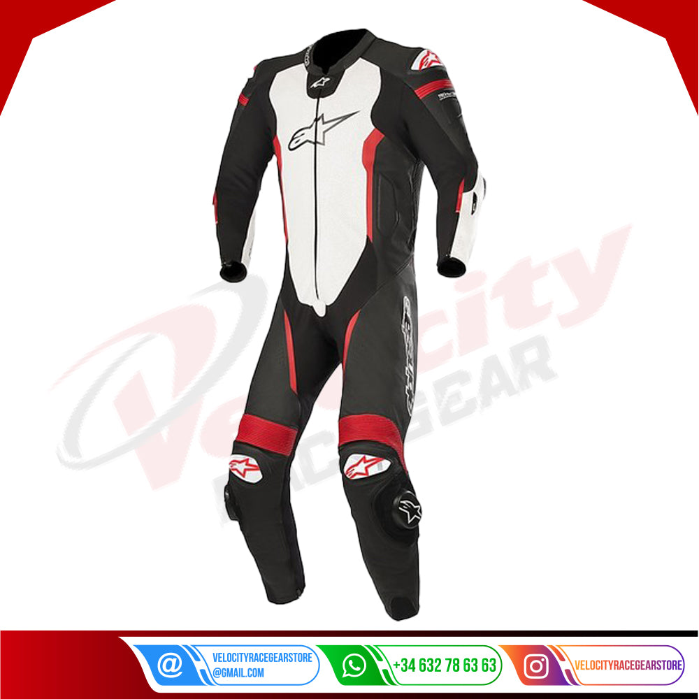 Alpinestars White Leather Tech-Air Missile Suit White Red - Velocity Racegear-null