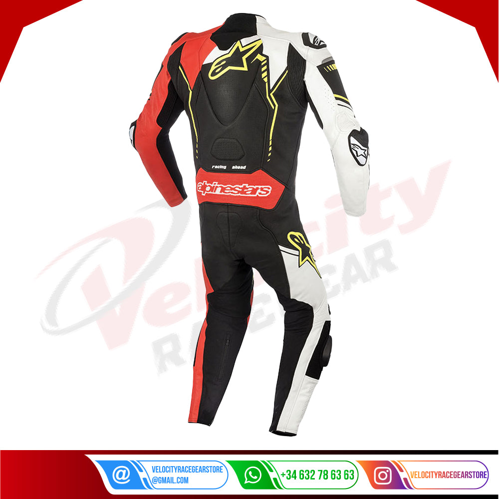 Alpinestars Men's GP Plus v2 Leather Motorcycle Riding Suit, Black White Red Yellow, 56