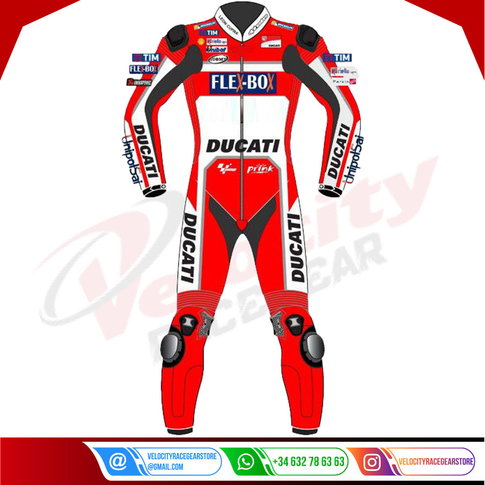 Andrea Dovizioso Ducati Motogp 2017 Leather Suit - Velocity Racegear-null