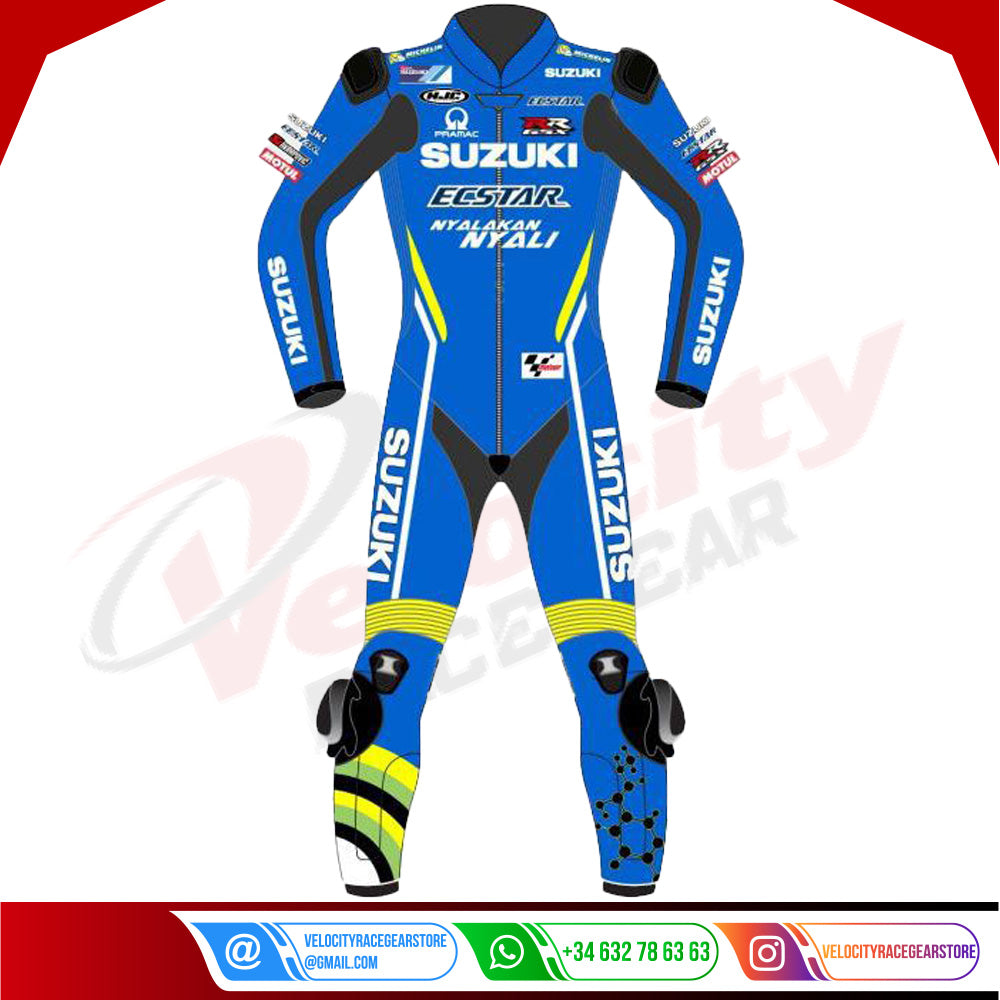 Andrea Iannone Suzuki Motogp 2018 Leather Suit Blue - Velocity Racegear-null