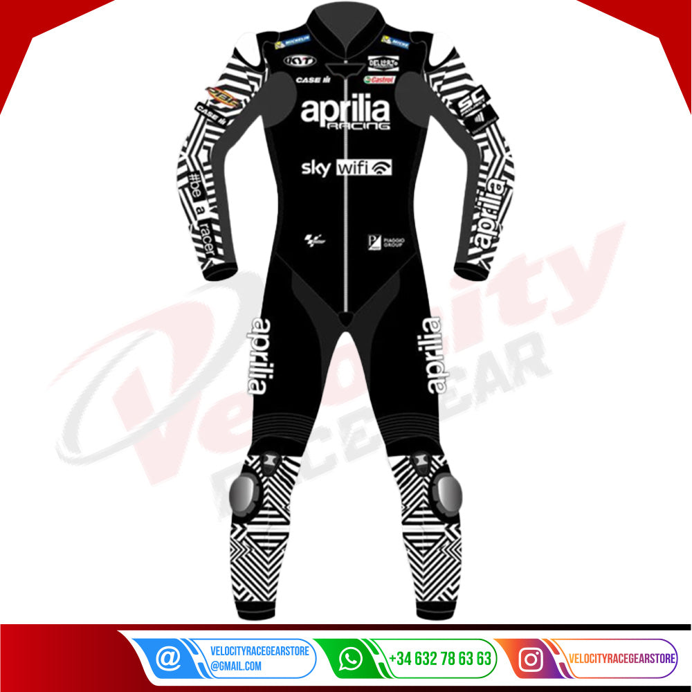 Black Biker Suit Aleix Espargaro Aprilia test 2023 - Velocity Racegear-null