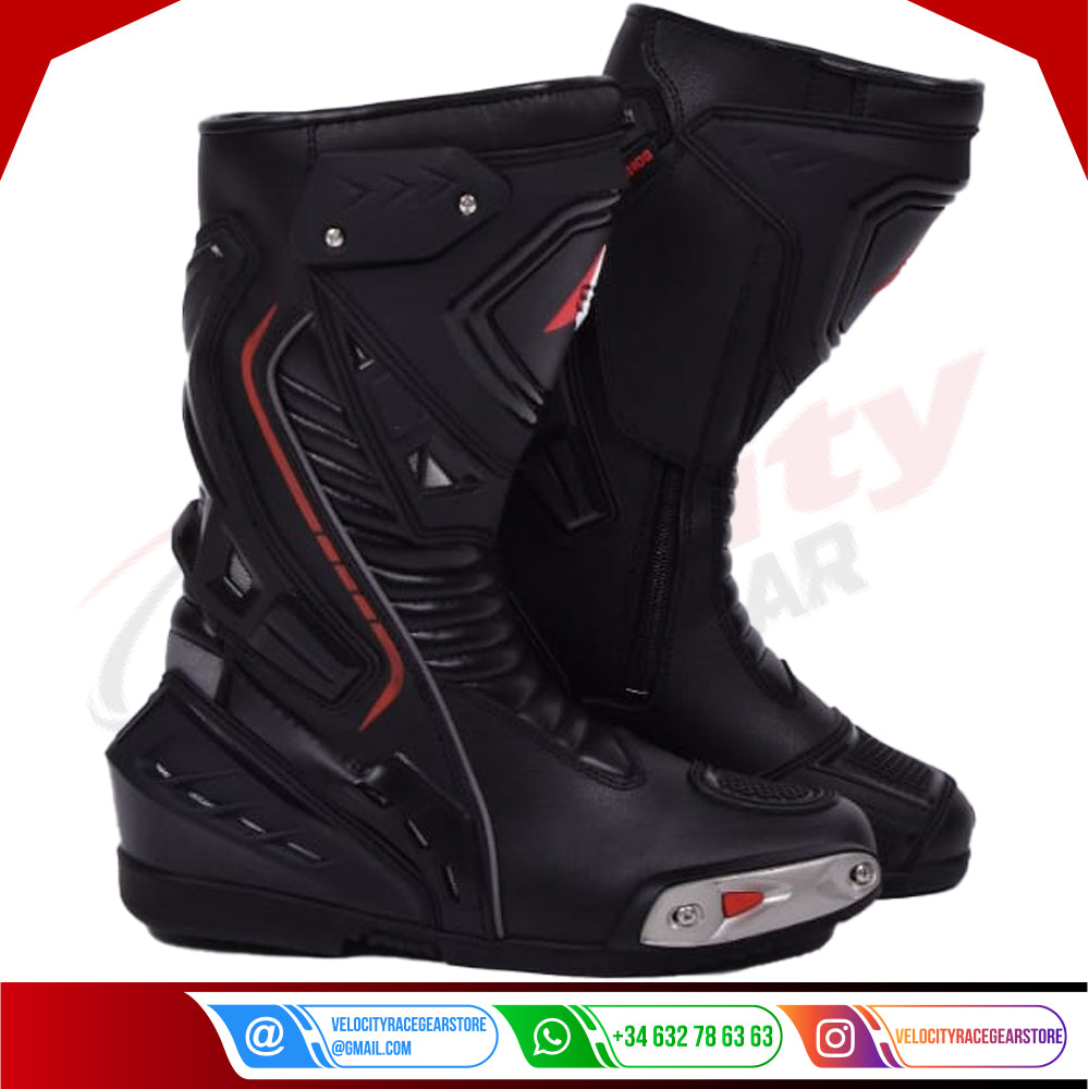 Bohmberg Motorcycle Boots, Leather Sports Boots, Water Repellent Heavy Duty Leather with Attached Protectors Very Cool Design Urban Biker