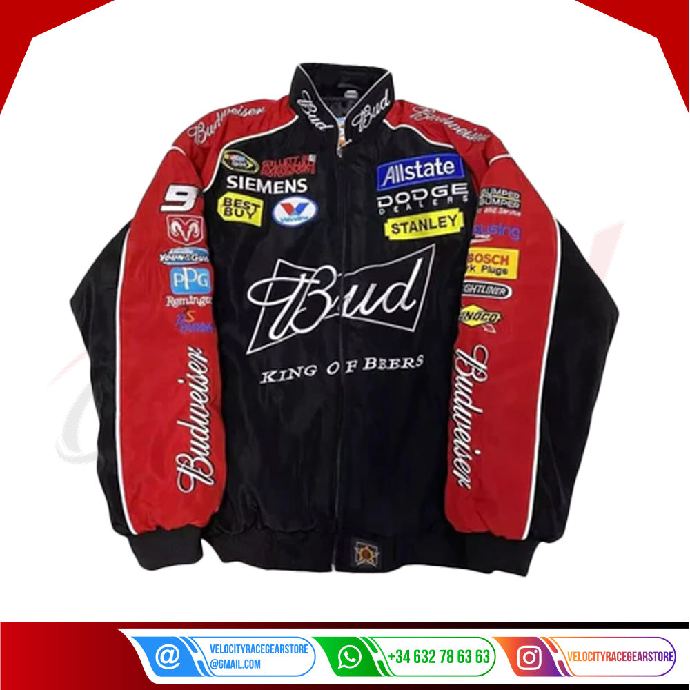 Budweiser F1 Official Embroidered Racing Jacket - Velocity Racegear-Budweiser F1 Official Embroidered Racing Jacket - Velocity Racegear-F1 jacket