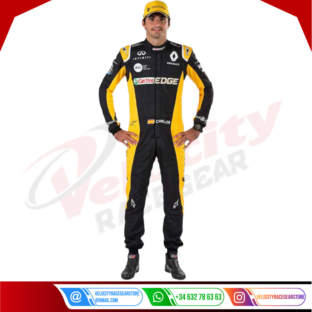 Carlos Sainz Renault 2017 F1 Race Suit USA GP - Velocity Racegear-Carlos Sainz Renault 2017 F1 Race Suit USA GP - Velocity Racegear-F1 Racing Suit