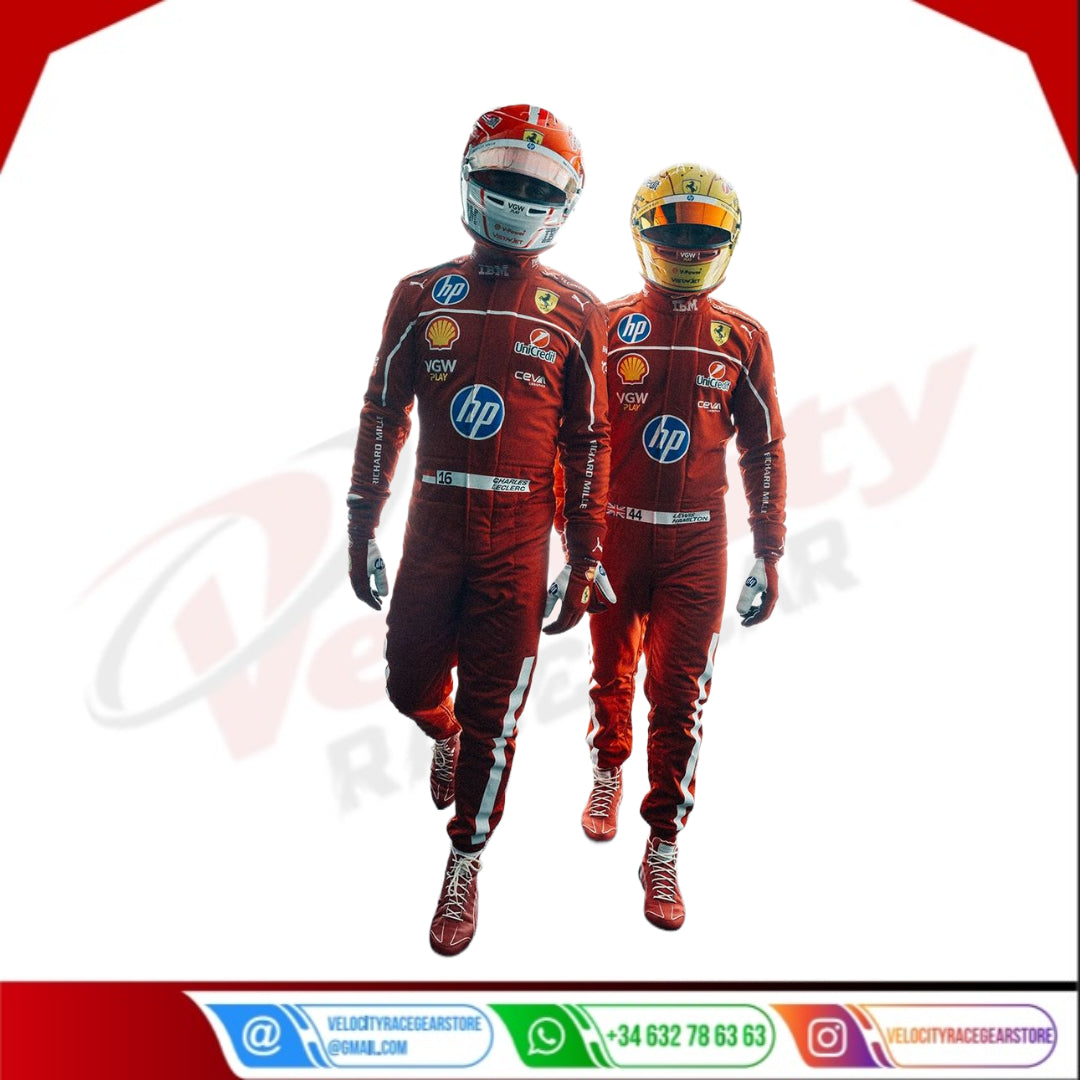 Charles Leclerc 2025 Scuderia Ferrari HP F1 Racing Suit - Velocity Racegear-Niki Lauda 1976 Ferrari F1 Embroidered Racing suit - Velocity Racegear-F1 Racing Suits